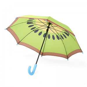 Automatic open Fruit Umbrella Kids Children Adorable Kiwi patterns rain straight Umbrella