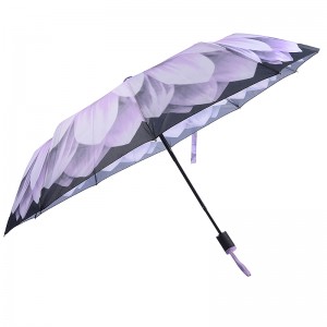 Promotional top rated product auto open function 3 fold umbrella UV umbrella