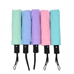 Black Coated travel umbrella size Auto close and auto close outside item 3 foldable umbrella