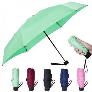 Metal frame Smaller 5 Folding Rain Umbrella for Womens Parasol Umbrella