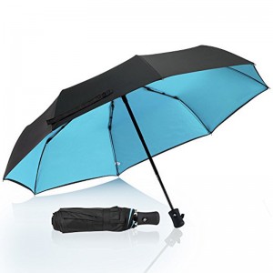 Black Coating anti UV Umbrella 3 Folding  automatic Umbrella