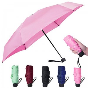 5 Fold umbrella mini  size umbrella rain custom 5 folding umbrella for lady