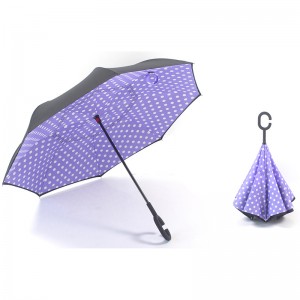 23inches umbrella upside printing services rain reverse windproof inverted straight umbrella