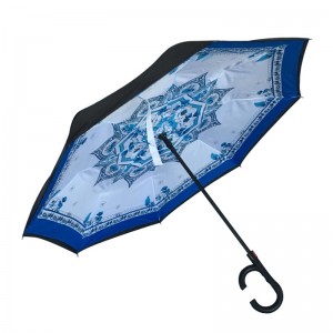 2019 Marketing gifts Auto open manul close custom printing special rain reverse windproof inverted umbrella