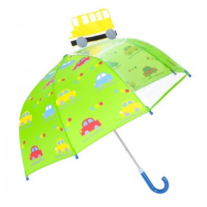 Cheap white Fiberglass frame safety kids compact 1panel POE rain children umbrella