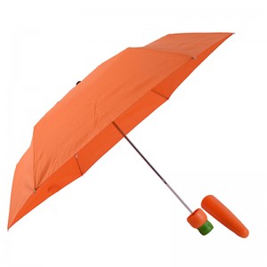 2019 Carrot 3 folding vegetable special custom rain umbrella