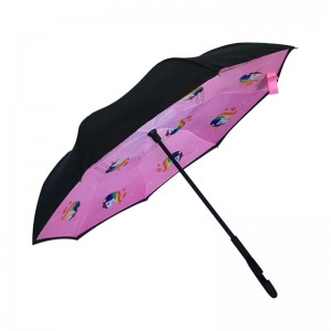 19inch children umbrella with pattern printing reverse straight umbrella