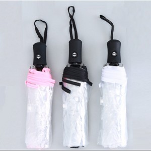 POE Umbrella clear material with auto open and auto close function 3 fold umbrella