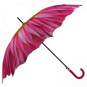 Straight wholesale marketing umbrella with custom design flower printing edge