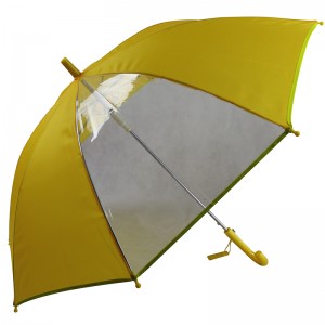 Kids blue fabric umbrella with window panel umbrella print children rain  umbrella