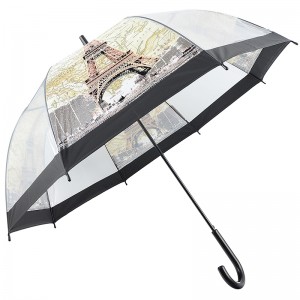 Transparent material rian umbrella auto open dome apollo staight umbrella