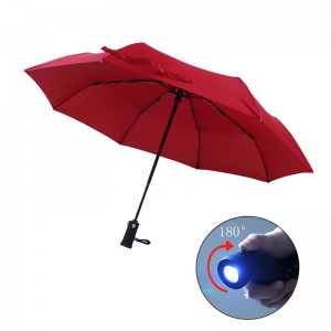 Torch handle Umbrella 3 fold auto open and auto close function rain umbrella
