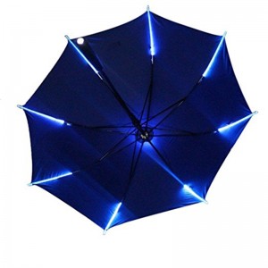 Straight Umbrella LED Ribs and LED shaft with Plastic handle Torch umbrella