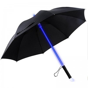 China Promotional Logo Printed Color Changing Straight Led Umbrella with LED Light