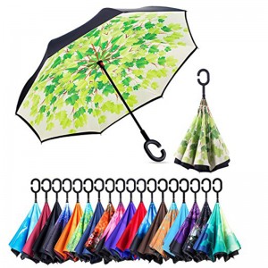 Personalized Gifts item manual open Windproof Inverted Reverse Flower rain Umbrella