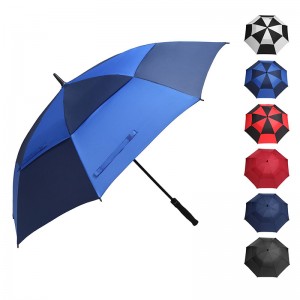 Straight large outdoor rainy double canopy custom printing golf umbrella