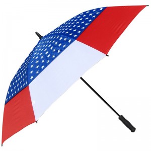 New promotional item 30inch large size double fabric Golf umbrella with flag print