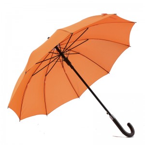 23 inch marketing sale custom plain color straight umbrella with plastic curved handle