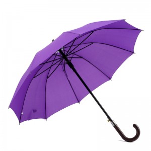 Promotional bulk buying pongee fabric metal frame auto open straight umbrella with custom color