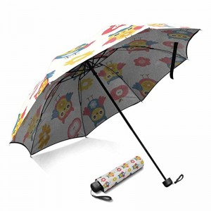 Novelty standard umbrella size custom printing pongee fabric manual open  3 foldable umbrella