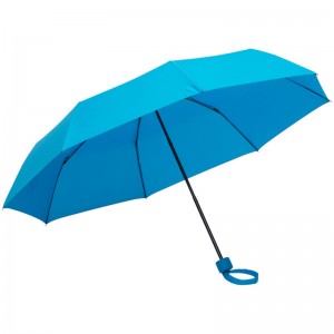 Chinese supplier full color custom pongee fabric metal frame manual open 3 fordable umbrella