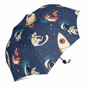 New design promotional custom cartoon pattern 3 folding umbrella